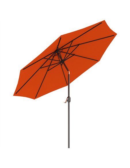Outsunny 3 m Garden Parasol Umbrellas, Outdoor Sun Shade with 8 Ribs, Tilt and Crank Handle for Balcony, Bench, Garden, Orange - pic 188617 | FastDaddyshop