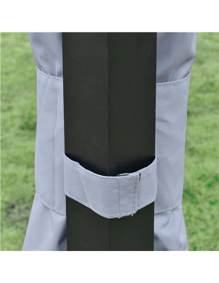Outsunny 4 x 3(m) Outdoor Gazebo Canopy Party Tent Garden Pavilion Patio Shelter with Curtains, Netting Sidewalls, Grey - pic 18862 | FastDaddyshop
