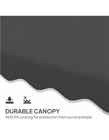 Outsunny 2.5m Cantilever Parasol with Easy Lever, Square Double Top Garden Parasol Umbrella with Ruffles and Cross Base, Overhan