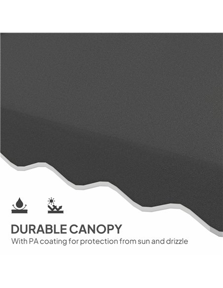 Outsunny 2.5m Cantilever Parasol with Easy Lever, Square Double Top Garden Parasol Umbrella with Ruffles and Cross Base, Overhan - pic 188648 | FastDaddyshop