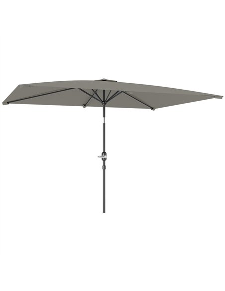 Outsunny 3x2m Patio Parasol Garden Umbrellas Canopy with Aluminium Tilt Crank Rectangular Sun Shade Steel, Light Grey - pic 188680 | FastDaddyshop