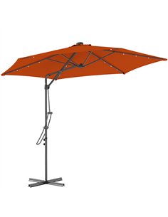 Outsunny 3(m) Solar LED Cantilever Parasol - Orange