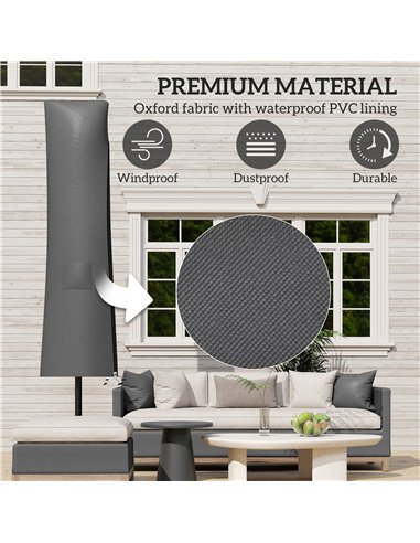 Outsunny Parasol Umbrella Cover - Grey
