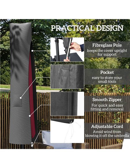 Outsunny Parasol Umbrella Cover - Grey - pic 188711 | FastDaddyshop