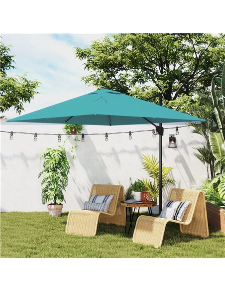 Outsunny Patio Offset Parasol Umbrella - Blue - pic 188723 | FastDaddyshop