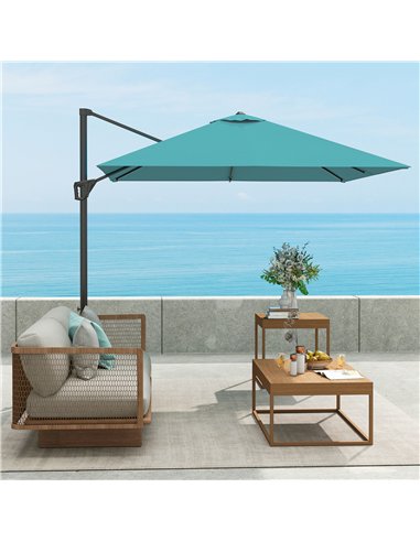 Outsunny Patio Offset Parasol Umbrella - Blue