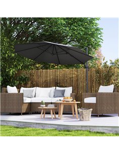 Outsunny 3 x 3m Overhanging Cantilever Parasol - Black 2