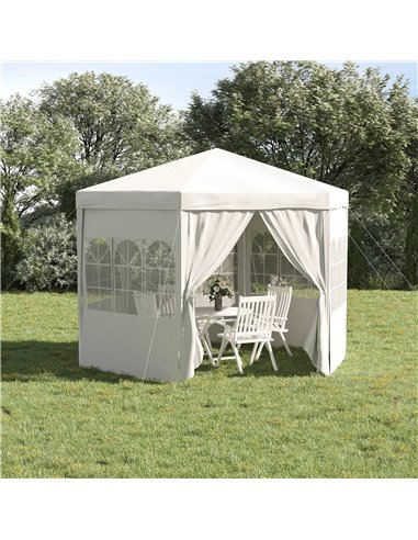Outsunny 3.4m Gazebo with 6 Removable Side Walls, Windows and Doors, White