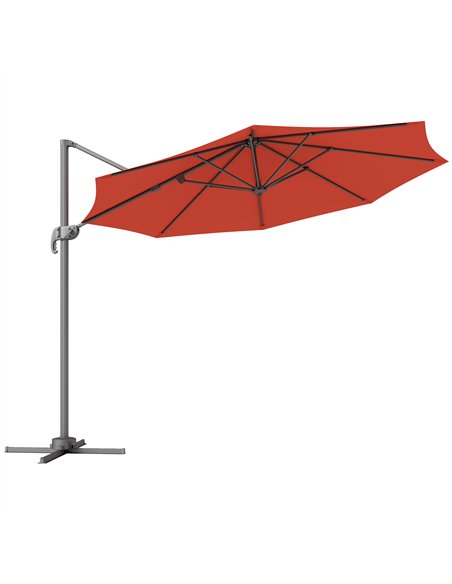 Outsunny Five-Position Overhanging Parasol - Orange - pic 188734 | FastDaddyshop