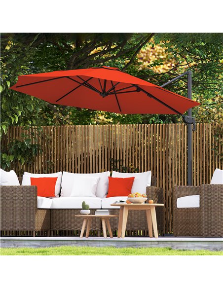 Outsunny Five-Position Overhanging Parasol - Orange - pic 188735 | FastDaddyshop