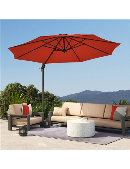 Outsunny Five-Position Overhanging Parasol - Orange - pic 188741 | FastDaddyshop