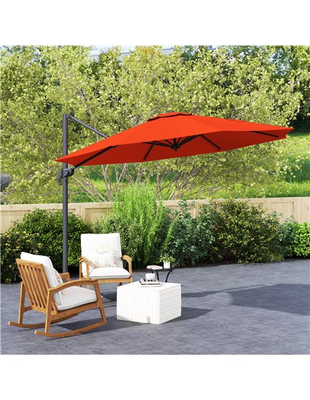 Outsunny Five-Position Overhanging Parasol - Orange - pic 188742 | FastDaddyshop