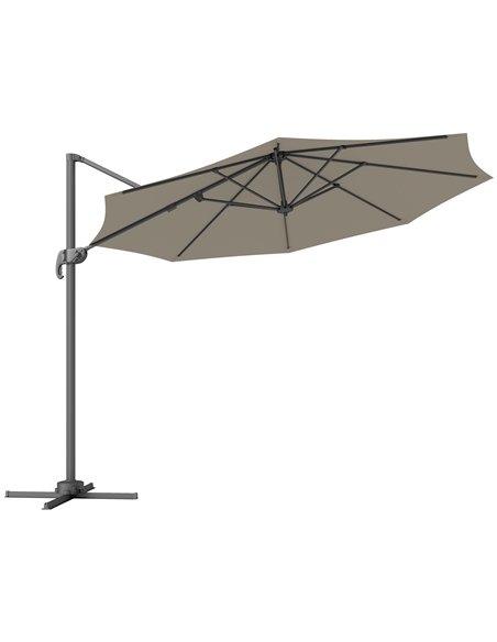Outsunny 3 m Five-Angle Cantilever Parasol - Light Grey - pic 188743 | FastDaddyshop