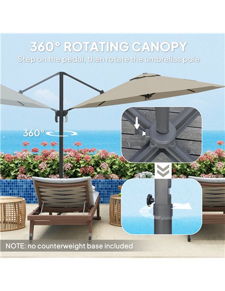 Outsunny 3 m Five-Angle Cantilever Parasol - Light Grey - pic 188746 | FastDaddyshop