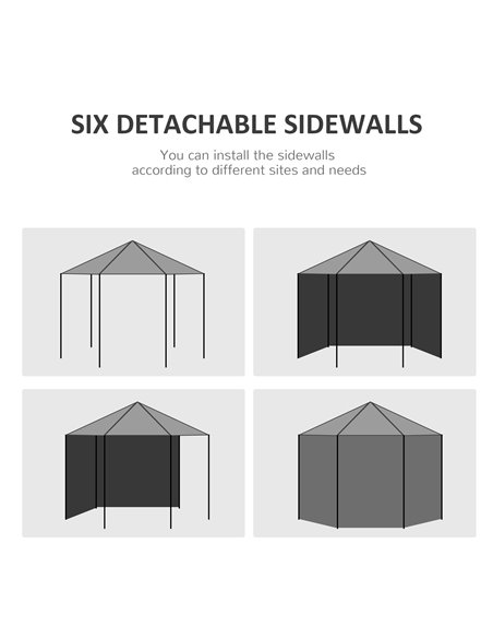 Outsunny 3.4m Gazebo with 6 Removable Side Walls, Windows and Doors, White - pic 18875 | FastDaddyshop