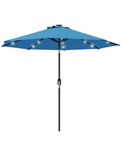 Outsunny 2.7m LED Light Parasol Umbrella - Blue