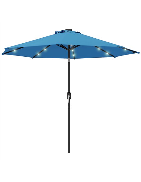 Outsunny 2.7m LED Light Parasol Umbrella - Blue - pic 188752 | FastDaddyshop