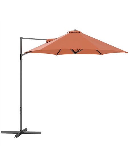Outsunny 2.5m Rotating Cantilever Parasol - Orange - pic 188761 | FastDaddyshop