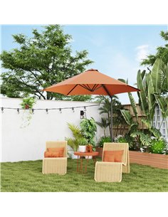 Outsunny 2.5m Rotating Cantilever Parasol - Orange 2