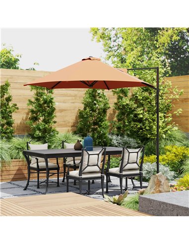 Outsunny 2.5m Rotating Cantilever Parasol - Orange