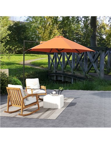 Outsunny 2.5m Rotating Cantilever Parasol - Orange