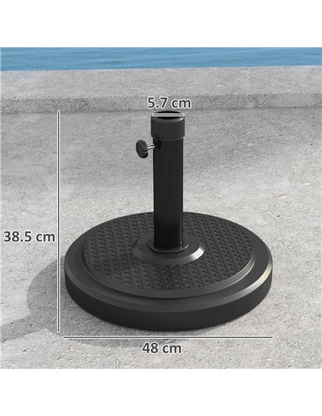 Outsunny 22kg Garden Parasol Base, Round HDPE Sun Umbrella Base, Heavy Duty Outdoor Umbrella Stand for 38mm or 48mm Outdoor Umbr - pic 188781 | FastDaddyshop