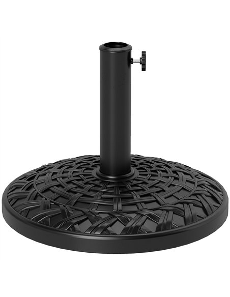 Outsunny 12kg Garden Parasol Base, Round Resin Garden Umbrella Base, Heavy Duty Parasol Stand for 38mm or 48mm Outdoor Umbrella  - pic 188788 | FastDaddyshop