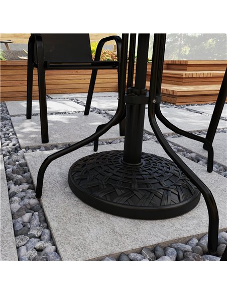 Outsunny 12kg Garden Parasol Base, Round Resin Garden Umbrella Base, Heavy Duty Parasol Stand for 38mm or 48mm Outdoor Umbrella  - pic 188795 | FastDaddyshop
