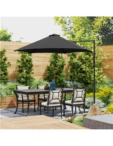 Outsunny 2.5m Rotating Cantilever Parasol - Black