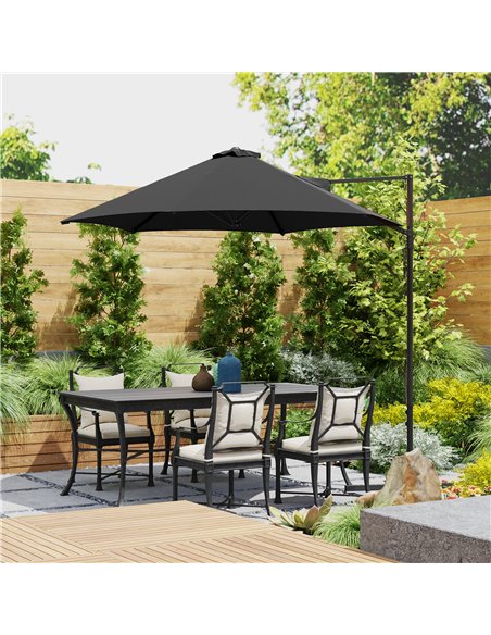 Outsunny 2.5m Rotating Cantilever Parasol - Black - pic 188812 | FastDaddyshop