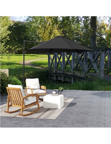 Outsunny 2.5m Rotating Cantilever Parasol - Black