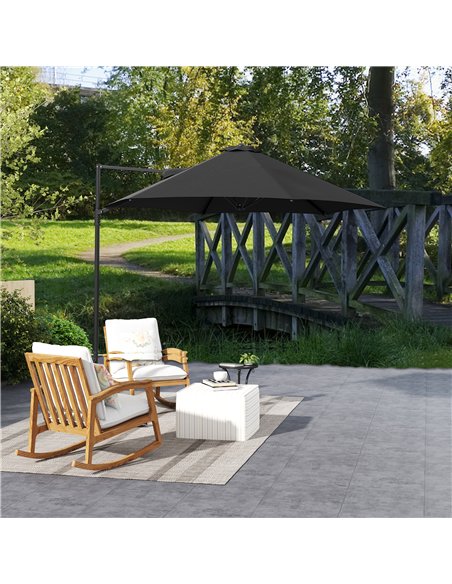 Outsunny 2.5m Rotating Cantilever Parasol - Black - pic 188814 | FastDaddyshop