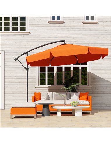 Outsunny 2.7m Garden Cantilever Banana Parasol - Orange