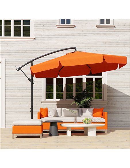 Outsunny 2.7m Garden Cantilever Banana Parasol - Orange - pic 188825 | FastDaddyshop