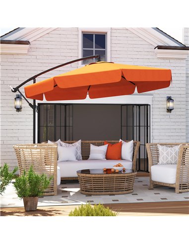 Outsunny 2.7m Garden Cantilever Banana Parasol - Orange