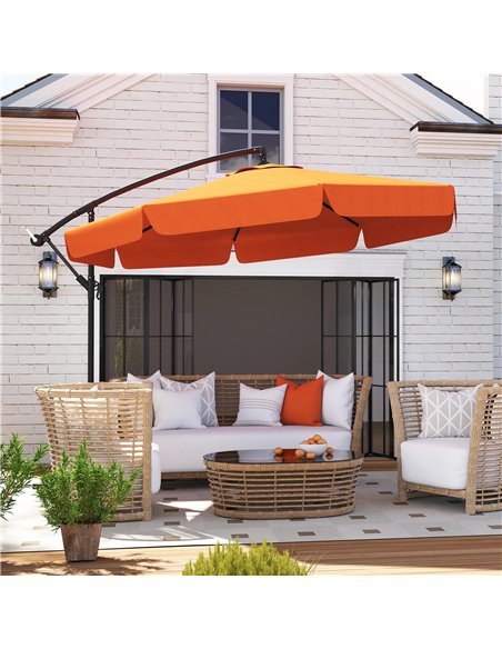 Outsunny 2.7m Garden Cantilever Banana Parasol - Orange - pic 188831 | FastDaddyshop