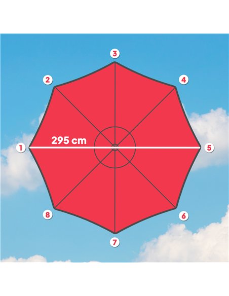 Outsunny 3 m Replacement Parasol Canopy with Top Vent, UPF 50+ Garden Parasol Replacement Canopy, 8 Rib Parasol Cover Replacemen - pic 188844 | FastDaddyshop