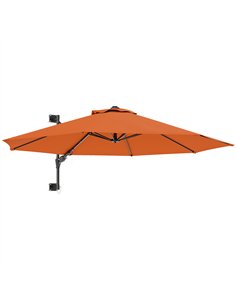 Outsunny 3(m) Wall-Mounted Parasol Shade, with Handle - Orange