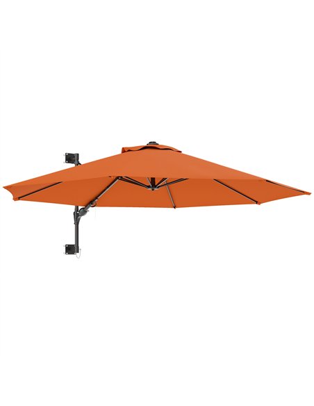 Outsunny 3(m) Wall-Mounted Parasol Shade, with Handle - Orange - pic 188860 | FastDaddyshop