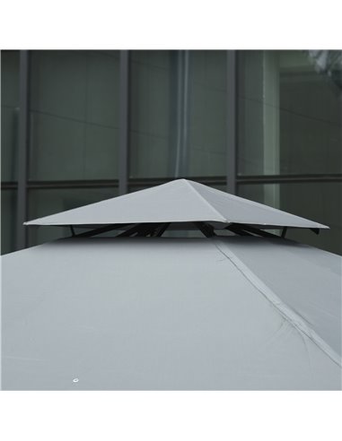 Outsunny 3 x 3 m Garden Metal Gazebo Marquee Patio Wedding Party Tent Canopy Shelter with Pavilion Sidewalls (Dark Grey)
