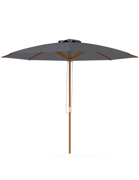 Outsunny 3m Wood Pole Parasol Umbrella - Grey - pic 188887 | FastDaddyshop