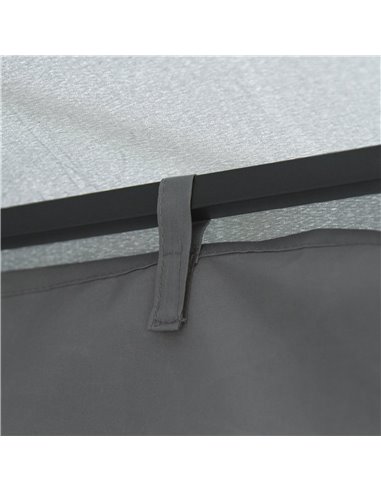Outsunny 3 x 3 m Garden Metal Gazebo Marquee Patio Wedding Party Tent Canopy Shelter with Pavilion Sidewalls (Dark Grey)