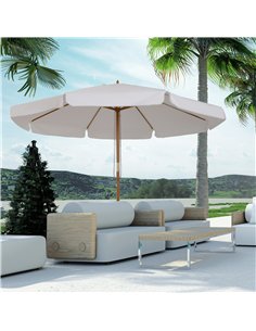 Outsunny 3.3m Elegant Wooden Parasol - Cream 2