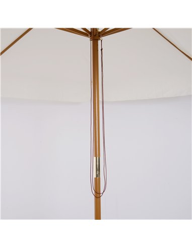 Outsunny 3.3m Elegant Wooden Parasol - Cream