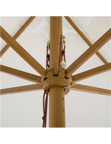 Outsunny 3.3m Elegant Wooden Parasol - Cream