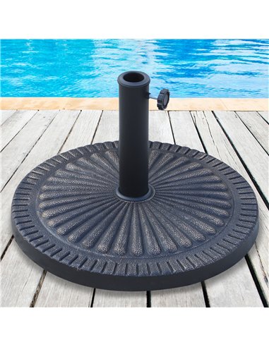 Outsunny 14kg Garden Parasol Base, Round Resin Sun Umbrella Base, Outdoor Umbrella Stand for 38mm or 48mm Outdoor Umbrella Poles