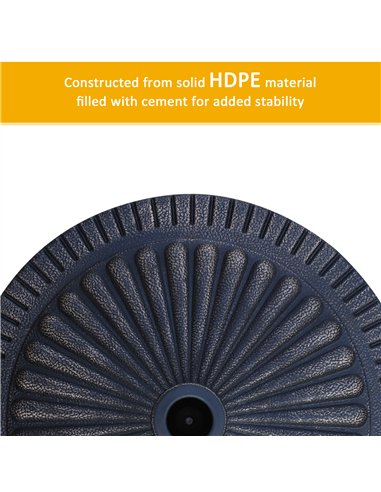Outsunny 14kg Garden Parasol Base, Round Resin Sun Umbrella Base, Outdoor Umbrella Stand for 38mm or 48mm Outdoor Umbrella Poles