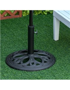 Outsunny 11.5 kg Cast Metal Round Patio Umbrella Base Stand, Umbrella Holder for Outdoor, Patio, Garden, Black 2