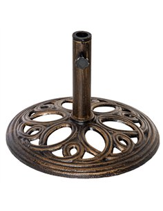 Outsunny 11.5 kg Cast Metal Round Patio Umbrella Base Stand, Umbrella Holder for Outdoor, Patio, Garden, Bronze Tone