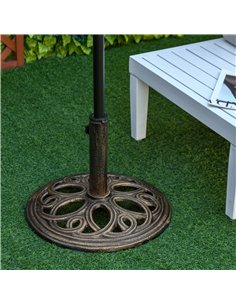 Outsunny 11.5 kg Cast Metal Round Patio Umbrella Base Stand, Umbrella Holder for Outdoor, Patio, Garden, Bronze Tone 2